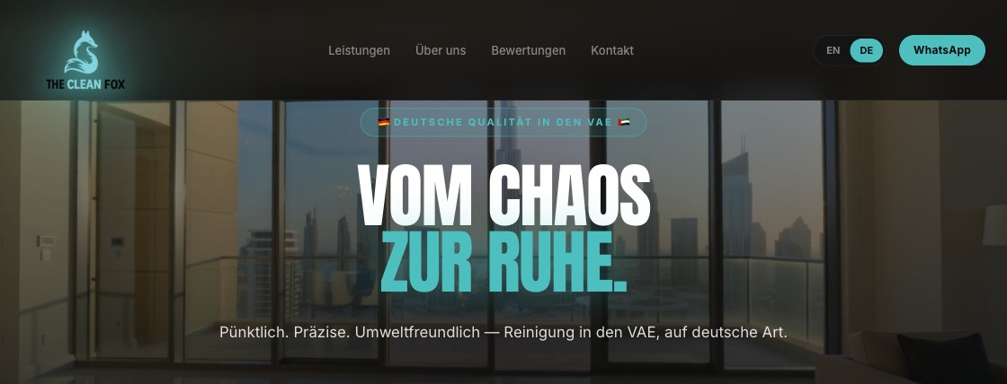 CleanFox Dubai site — before redesign example