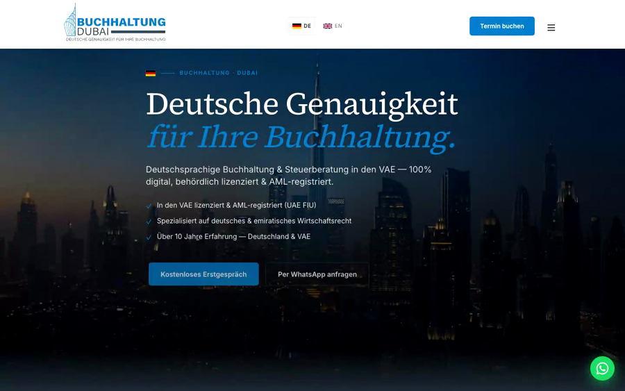 Buchhaltung Dubai website — Top 3 Google ranking SEO success story